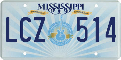 MS license plate LCZ514