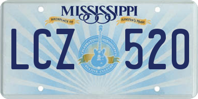 MS license plate LCZ520
