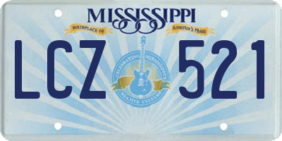 MS license plate LCZ521
