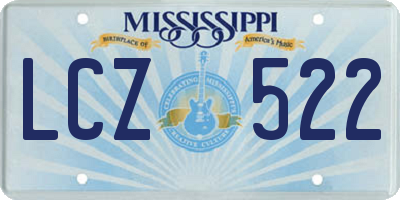 MS license plate LCZ522
