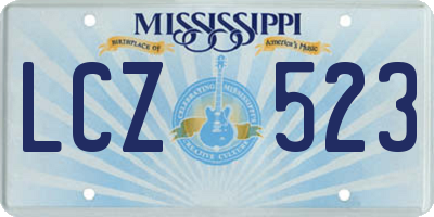 MS license plate LCZ523