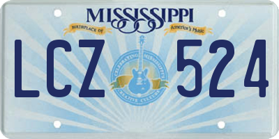 MS license plate LCZ524