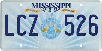 MS license plate LCZ526