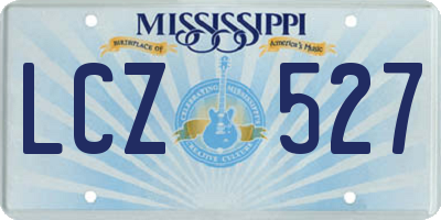 MS license plate LCZ527