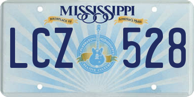 MS license plate LCZ528