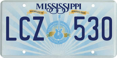 MS license plate LCZ530