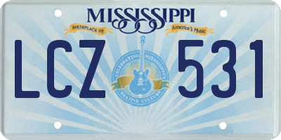 MS license plate LCZ531
