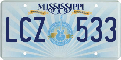 MS license plate LCZ533