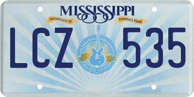 MS license plate LCZ535