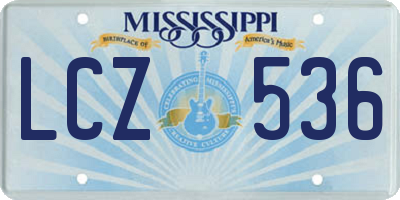MS license plate LCZ536