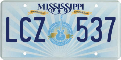 MS license plate LCZ537
