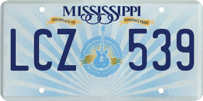 MS license plate LCZ539