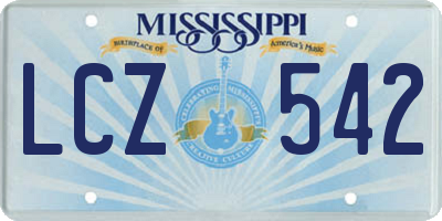 MS license plate LCZ542