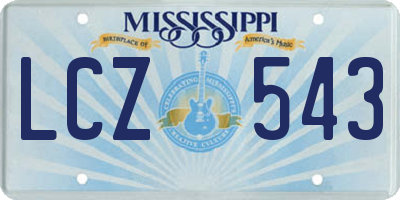 MS license plate LCZ543