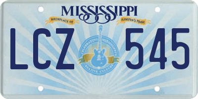 MS license plate LCZ545