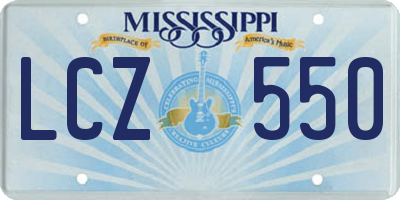 MS license plate LCZ550