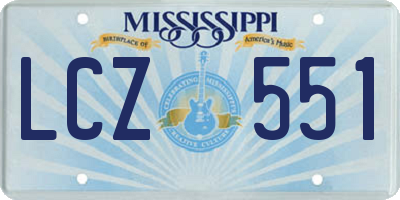 MS license plate LCZ551