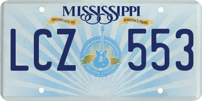 MS license plate LCZ553