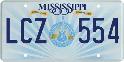 MS license plate LCZ554