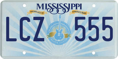 MS license plate LCZ555
