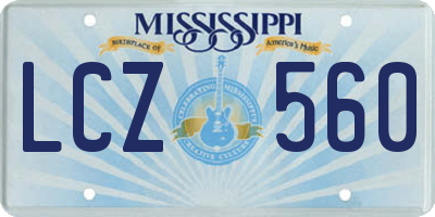 MS license plate LCZ560