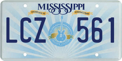 MS license plate LCZ561