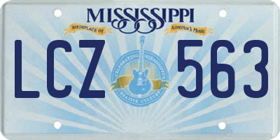 MS license plate LCZ563
