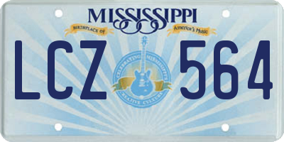 MS license plate LCZ564