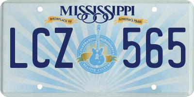 MS license plate LCZ565
