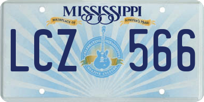 MS license plate LCZ566