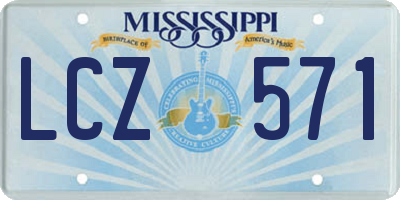 MS license plate LCZ571