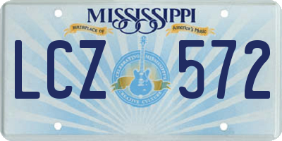 MS license plate LCZ572