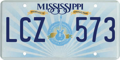MS license plate LCZ573