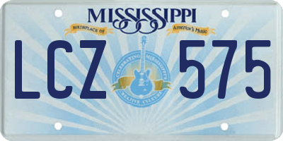 MS license plate LCZ575