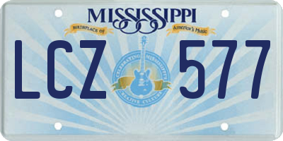MS license plate LCZ577