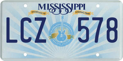 MS license plate LCZ578