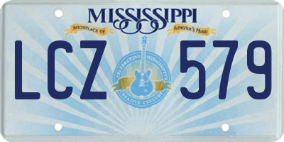MS license plate LCZ579