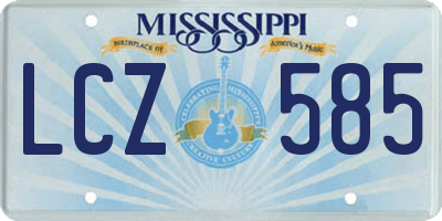 MS license plate LCZ585