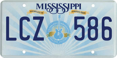 MS license plate LCZ586