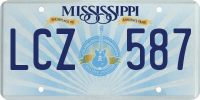 MS license plate LCZ587