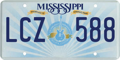 MS license plate LCZ588