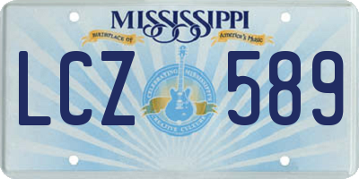 MS license plate LCZ589