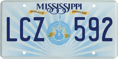 MS license plate LCZ592