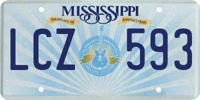 MS license plate LCZ593