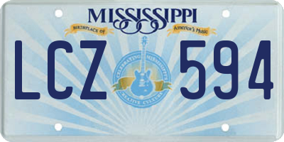 MS license plate LCZ594