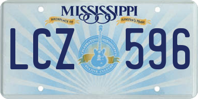 MS license plate LCZ596