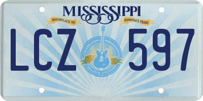 MS license plate LCZ597