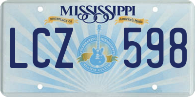 MS license plate LCZ598