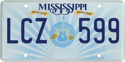 MS license plate LCZ599
