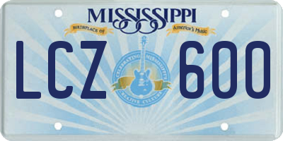 MS license plate LCZ600